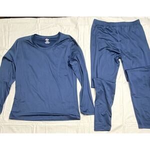 PISIQI Thermal Base Layer Set Women XL Blue 90% Polyester 10% Spandex Long Johns